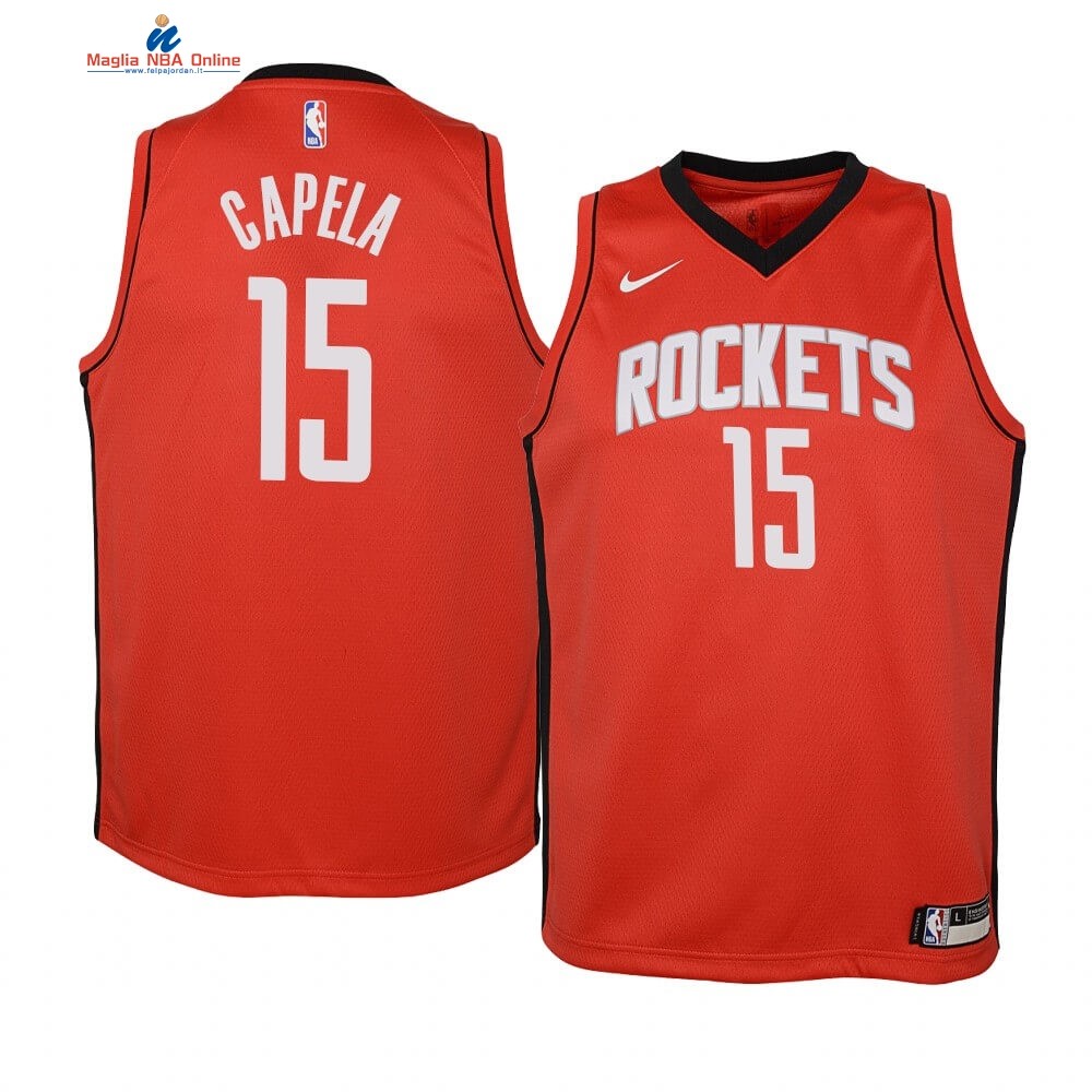 Maglia NBA Bambino Houston Rockets #15 Clint Capela Rosso Icon 2019-20 Acquista