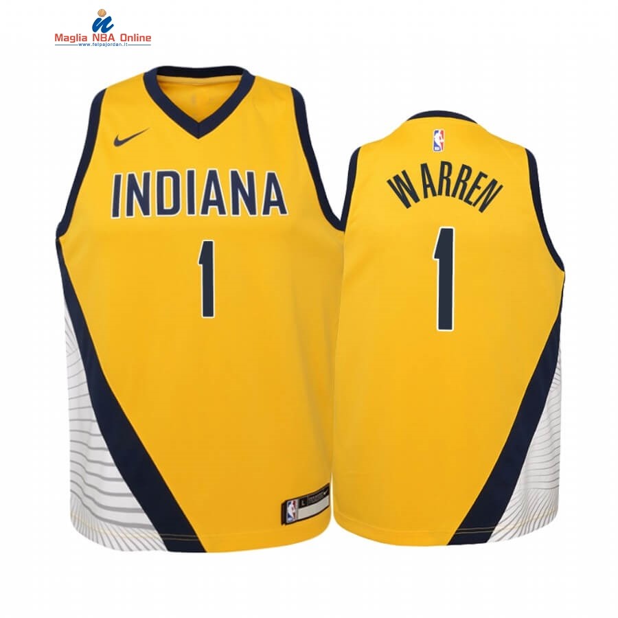 Maglia NBA Bambino Indiana Pacers #1 T.J. Warren Giallo Statement 2019-20 Acquista