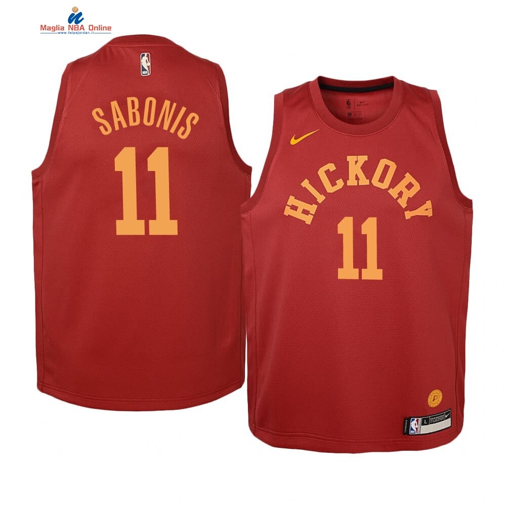 Maglia NBA Bambino Indiana Pacers #11 Domantas Sabonis Nike Retro Marrone Acquista