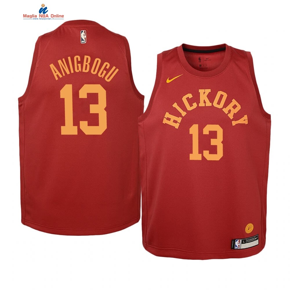 Maglia NBA Bambino Indiana Pacers #13 Ike Anigbogu Nike Retro Marrone Acquista