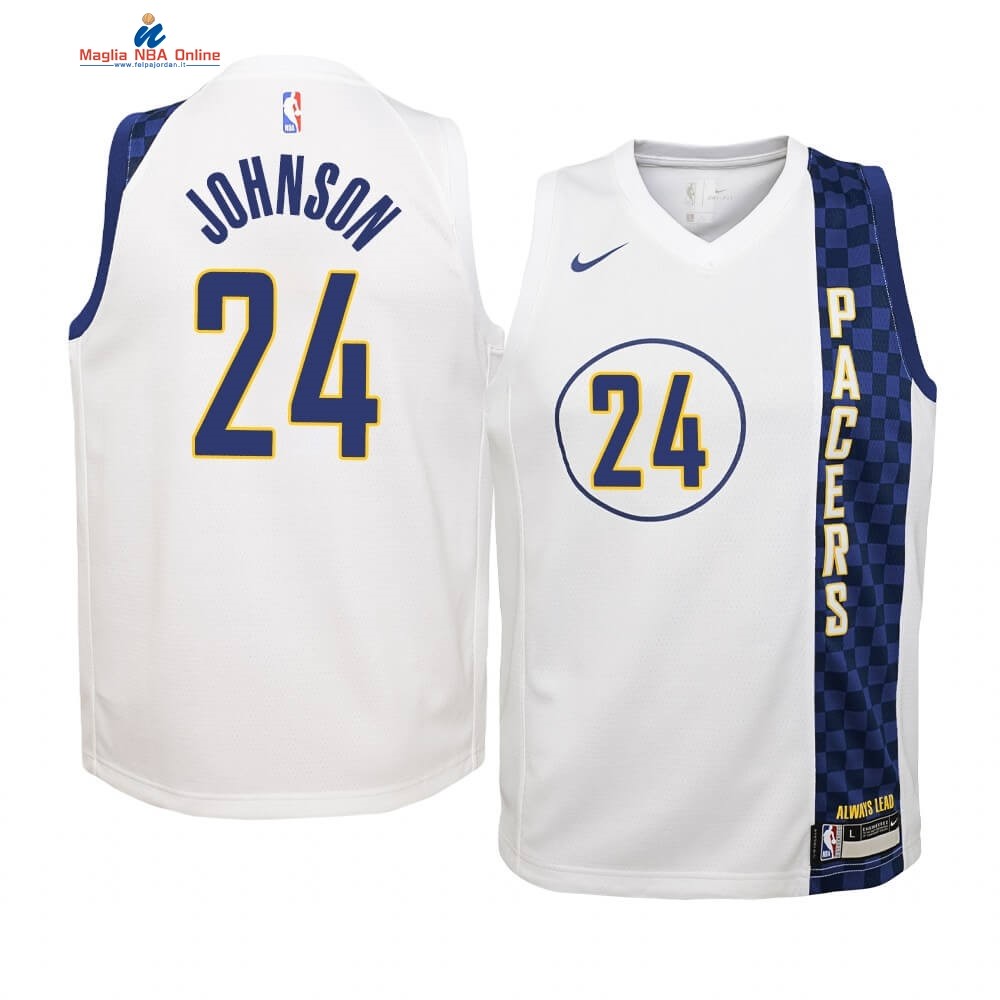 Maglia NBA Bambino Indiana Pacers #24 Alize Johnson Nike Blacno Città 2019-20 Acquista