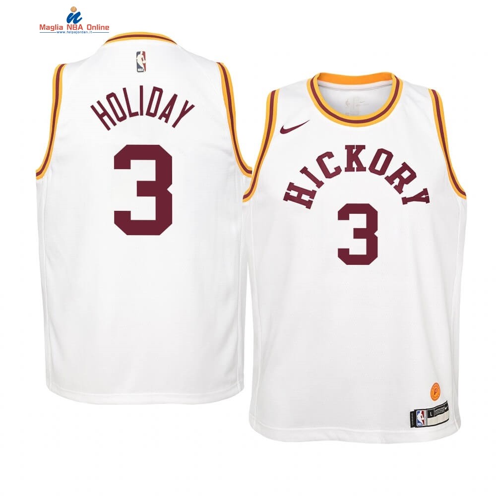 Maglia NBA Bambino Indiana Pacers #3 Aaron Holiday Nike Retro Bianco Acquista