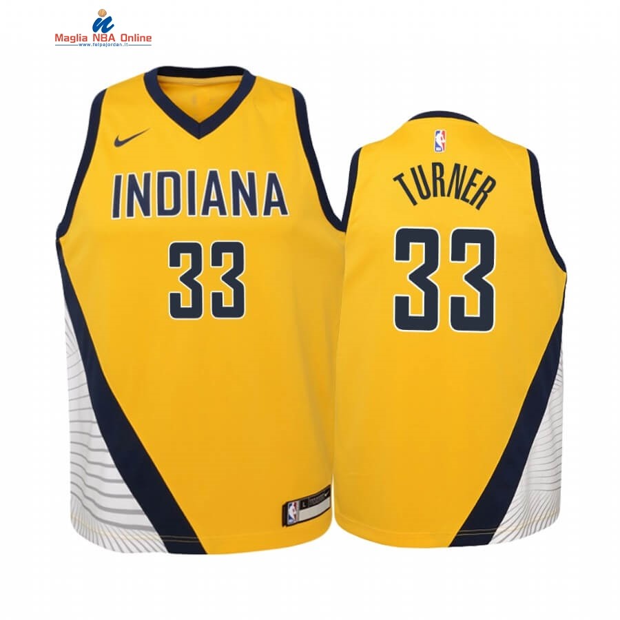 Maglia NBA Bambino Indiana Pacers #33 Myles Turner Giallo Statement 2019-20 Acquista