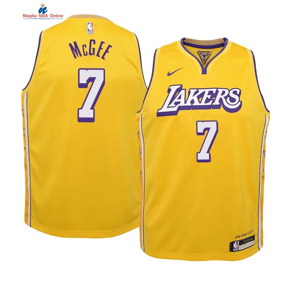 Maglia NBA Bambino Los Angeles Lakers #7 JaVale McGee Nike Giallo Città 2019-20 Acquista