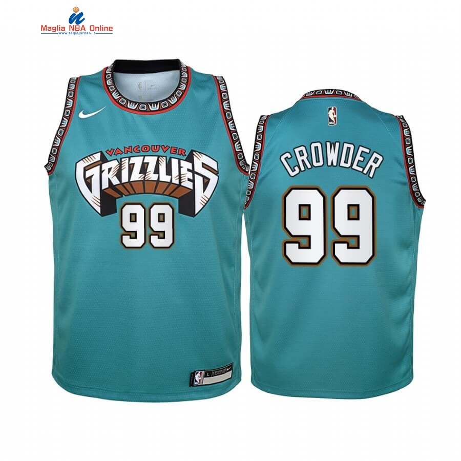 Maglia NBA Bambino Memphis Grizzlies #99 Jae Crowder Verde Hardwood Classics Acquista