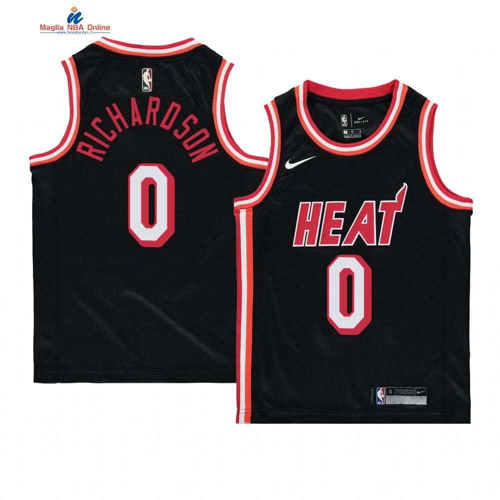 Maglia NBA Bambino Miami Heat #0 Josh Richardson Nero Hardwood Classics 1996-97 Acquista