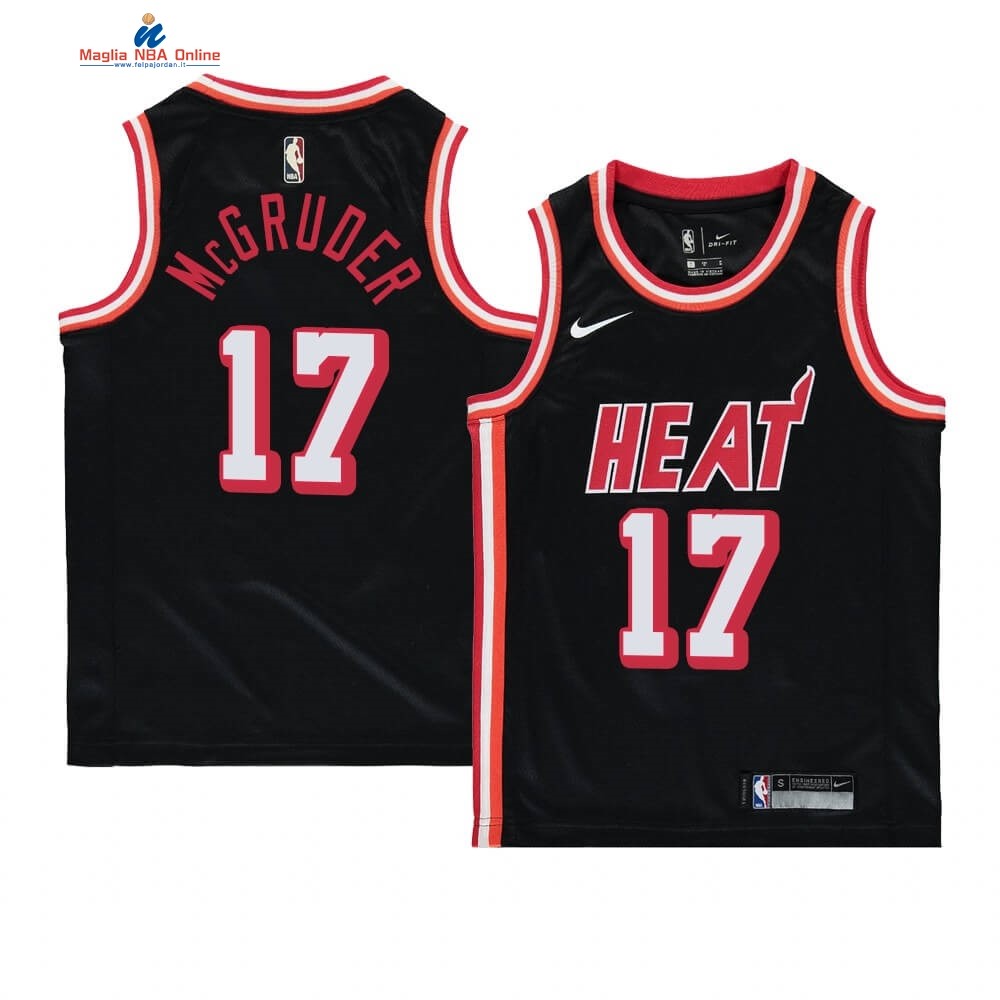 Maglia NBA Bambino Miami Heat #17 Rodney McGruder Nero Hardwood Classics 1996-97 Acquista