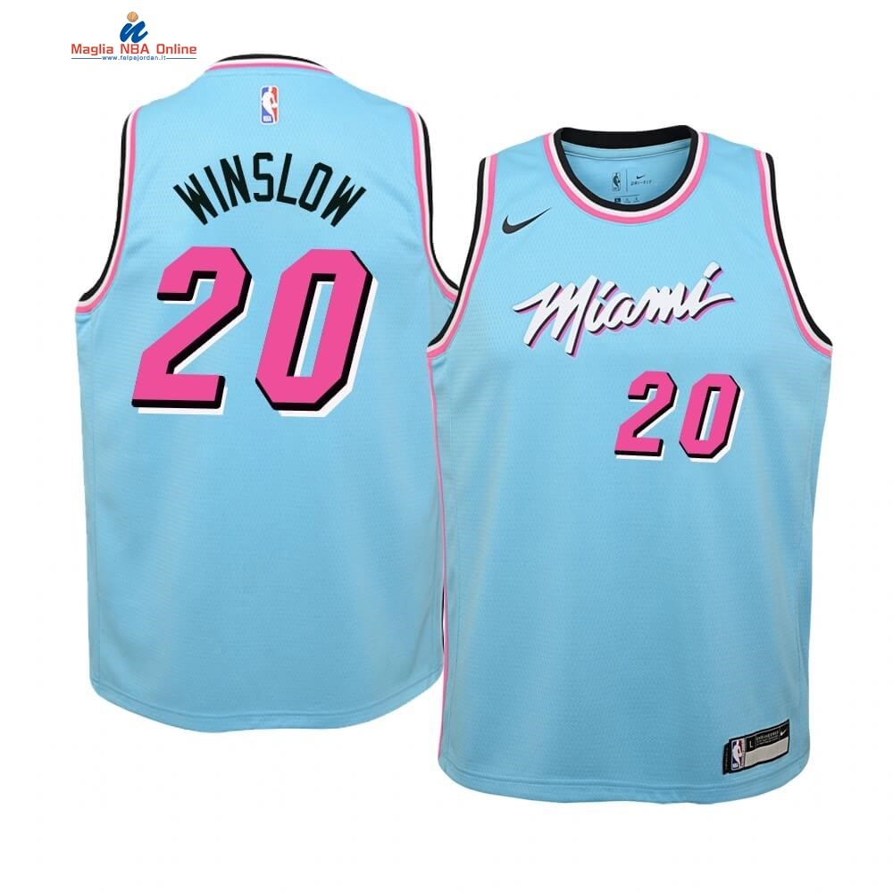 Maglia NBA Bambino Miami Heat #20 Justise Winslow Blu Città 2019-20 Acquista