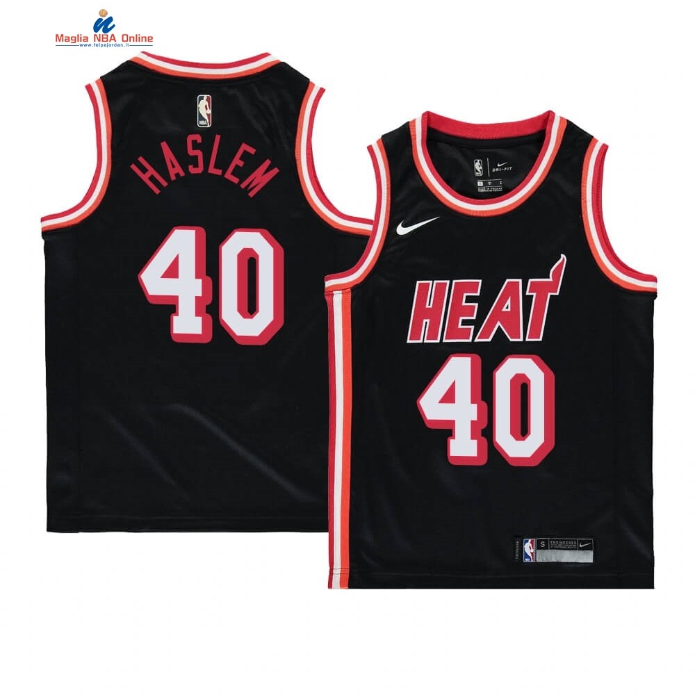 Maglia NBA Bambino Miami Heat #40 Udonis Haslem Nero Hardwood Classics 1996-97 Acquista