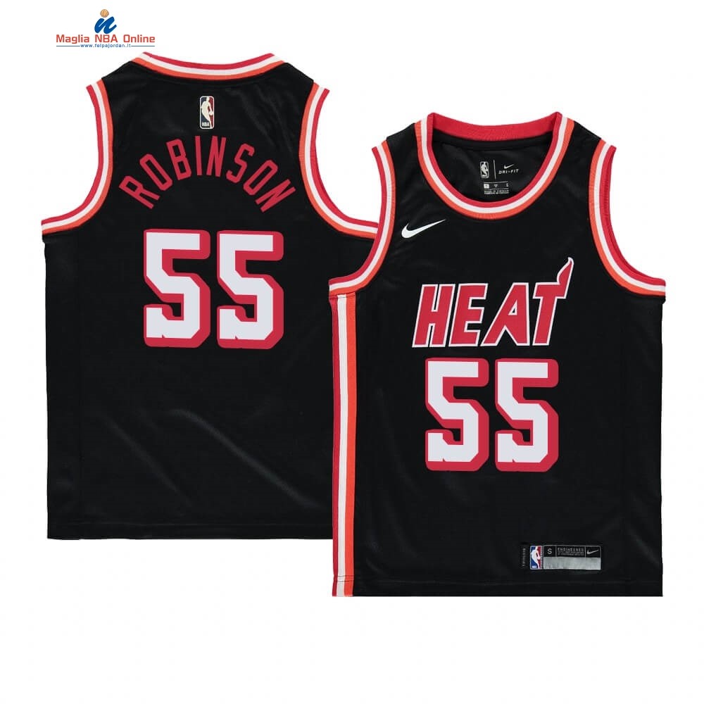 Maglia NBA Bambino Miami Heat #55 Duncan Robinson Nero Hardwood Classics 1996-97 Acquista