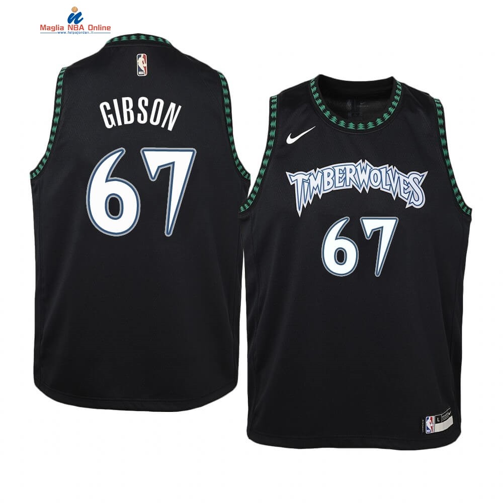 Maglia NBA Bambino Minnesota Timberwolves #67 Taj Gibson Nero Hardwood Classics Acquista