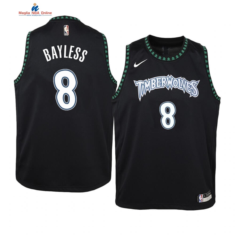 Maglia NBA Bambino Minnesota Timberwolves #8 Jerryd Bayless Nero Hardwood Classics Acquista