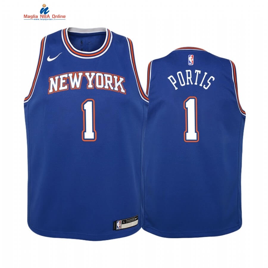 Maglia NBA Bambino New York Knicks #1 Bobby Portis Blu Statement 2019-20 Acquista