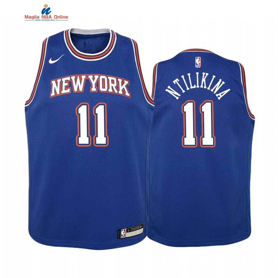 Maglia NBA Bambino New York Knicks #11 Frank Ntilikina Blu Statement 2019-20 Acquista