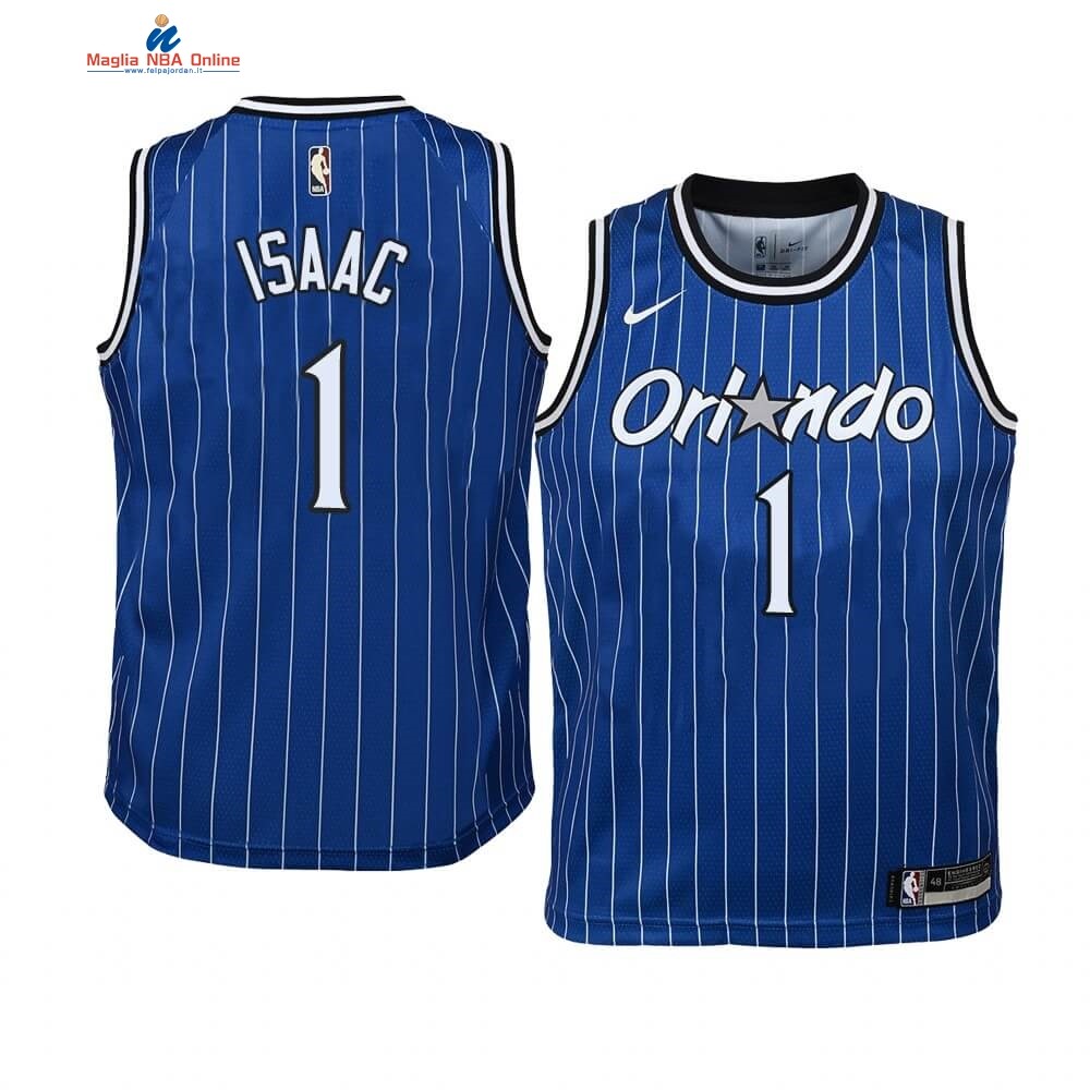 Maglia NBA Bambino Orlando Magic #1 Jonathan Isaac Blu Hardwood Classics Acquista