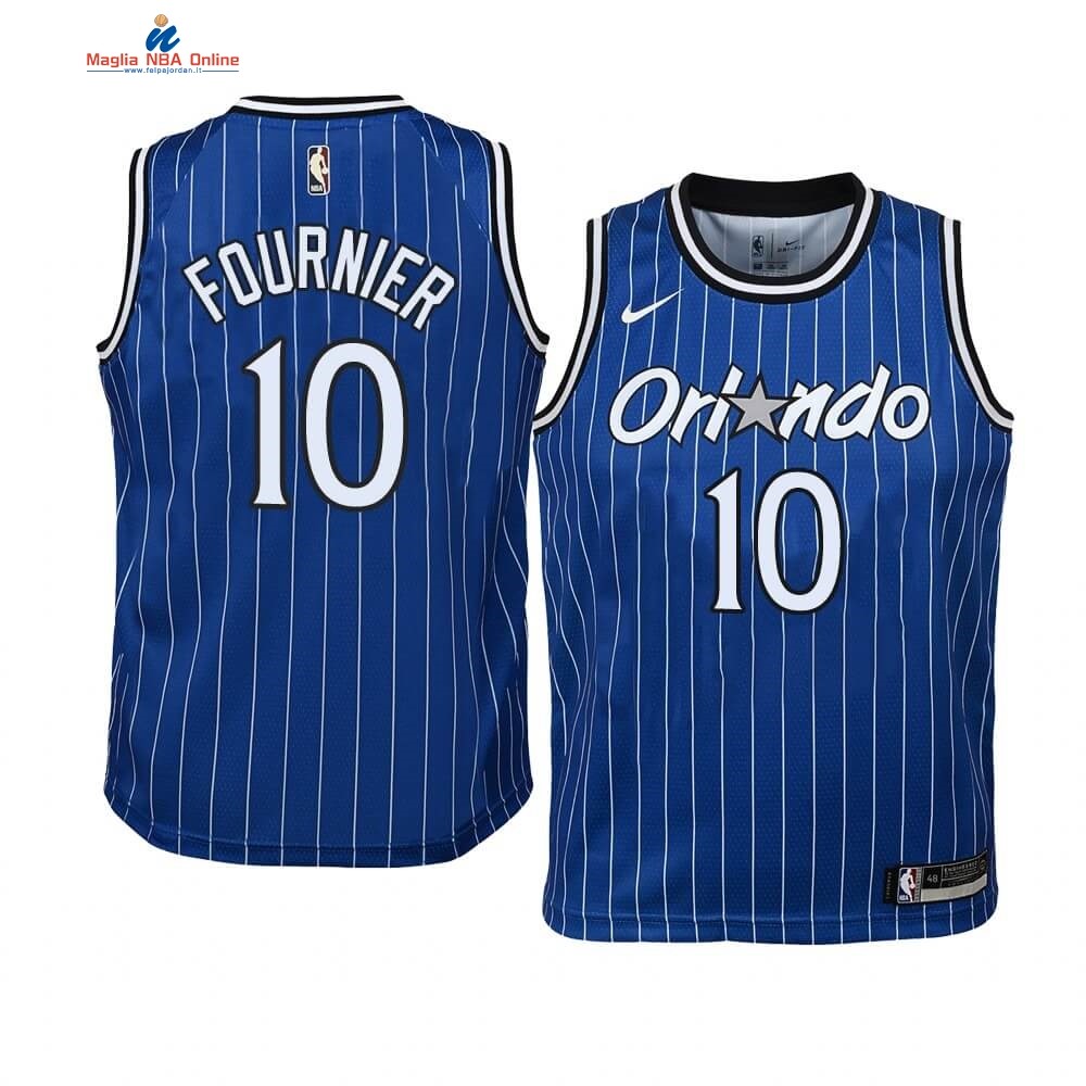 Maglia NBA Bambino Orlando Magic #10 Evan Fournier Blu Hardwood Classics Acquista