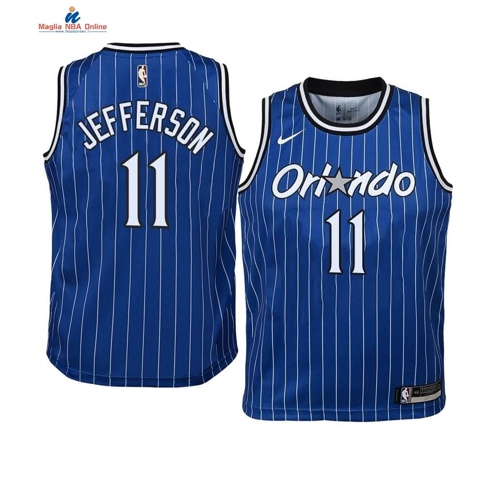 Maglia NBA Bambino Orlando Magic #11 Amile Jefferson Blu Hardwood Classics Acquista