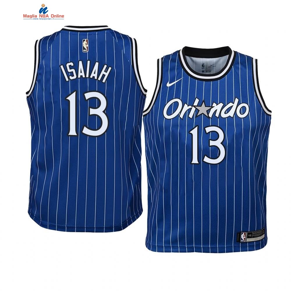 Maglia NBA Bambino Orlando Magic #13 Isaiah Briscoe Blu Hardwood Classics Acquista