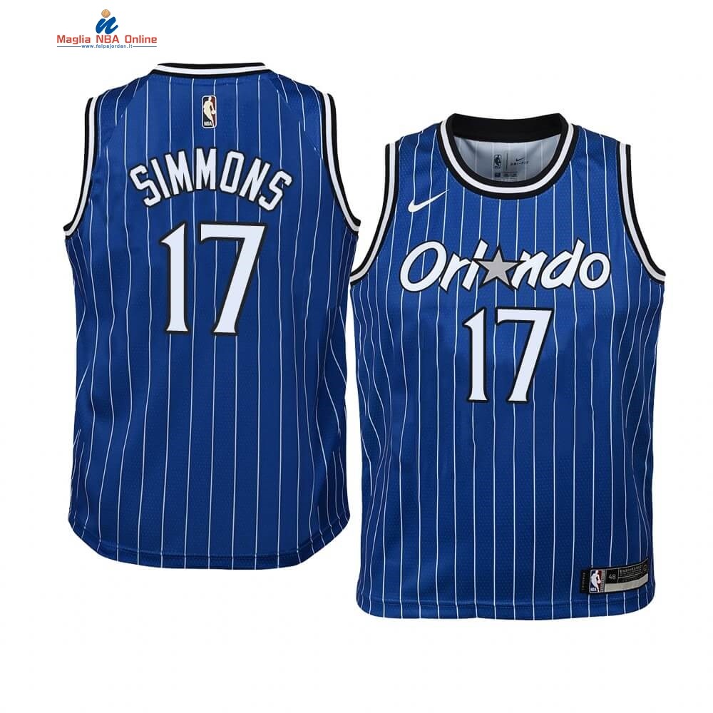 Maglia NBA Bambino Orlando Magic #17 Jonathon Simmons Blu Hardwood Classics Acquista