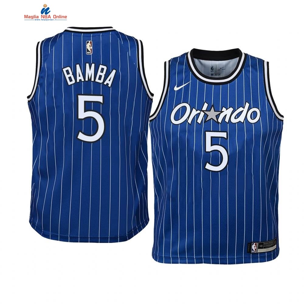 Maglia NBA Bambino Orlando Magic #5 Mohamed Bamba Blu Hardwood Classics Acquista