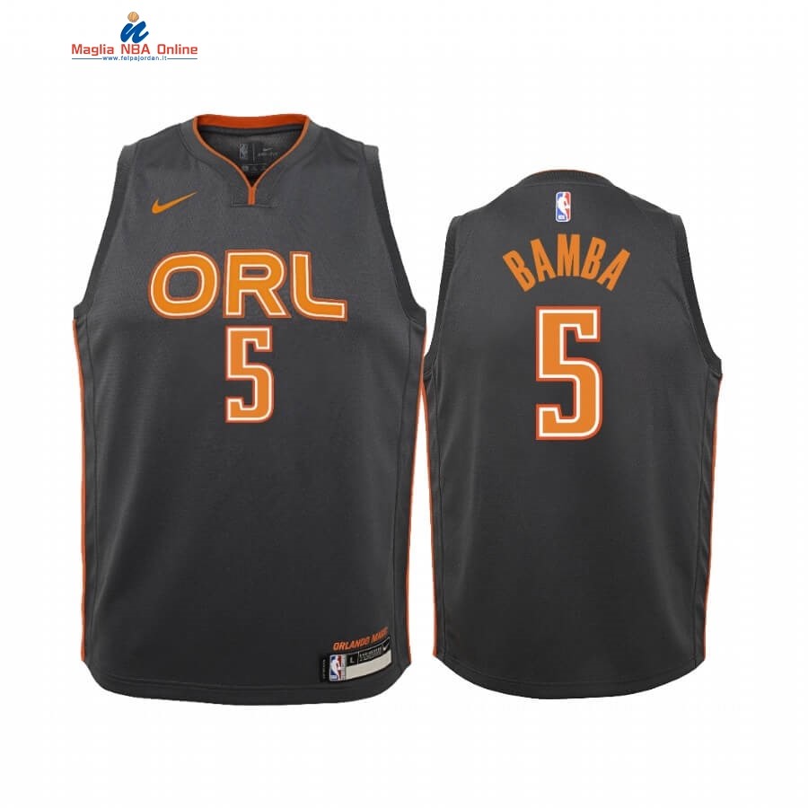 Maglia NBA Bambino Orlando Magic #5 Mohamed Bamba Nike Nero Città 2019-20 Acquista