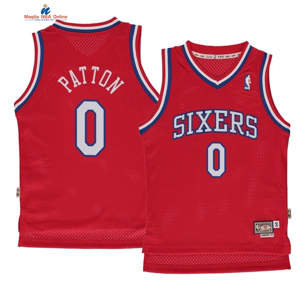 Maglia NBA Bambino Philadelphia Sixers #0 Justin Patto Rosso Hardwood Classics 1982-83 Acquista