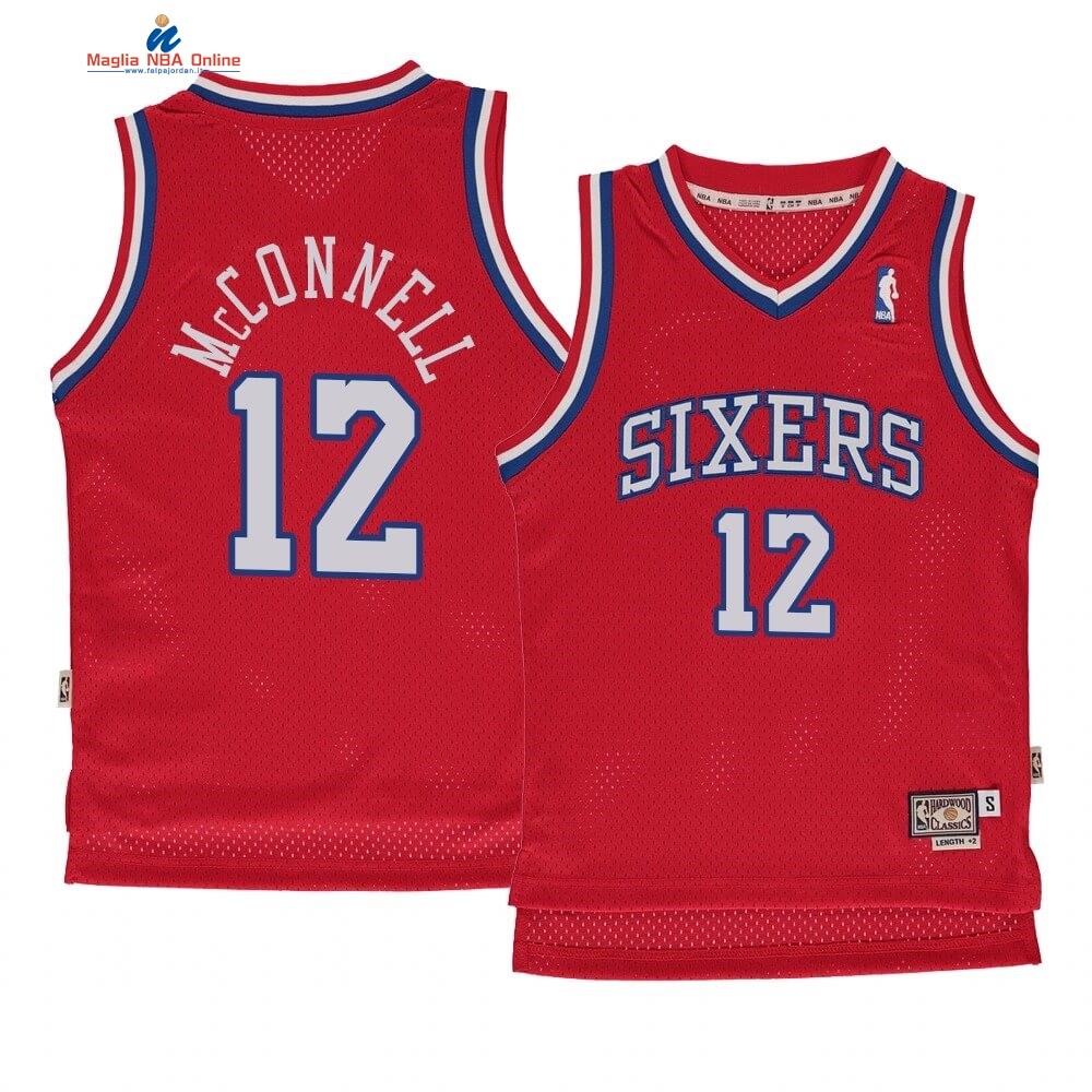 Maglia NBA Bambino Philadelphia Sixers #12 T.J. McConnell Rosso Hardwood Classics 1982-83 Acquista