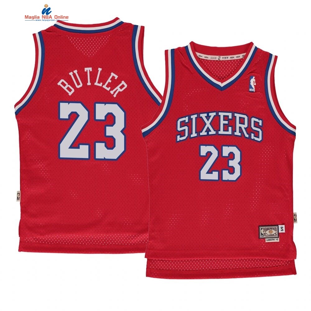 Maglia NBA Bambino Philadelphia Sixers #23 Jimmy Butler Rosso Hardwood Classics 1982-83 Acquista