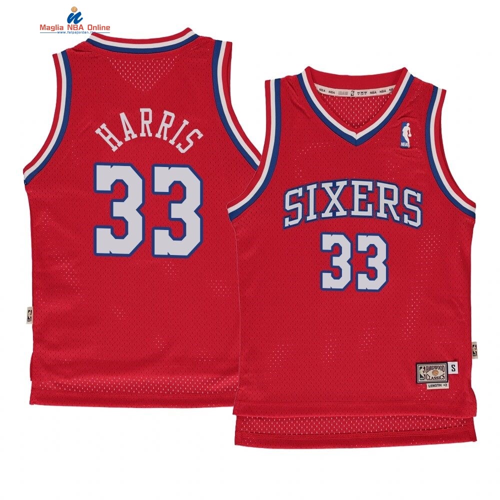 Maglia NBA Bambino Philadelphia Sixers #33 Tobias Harris Rosso Hardwood Classics 1982-83 Acquista
