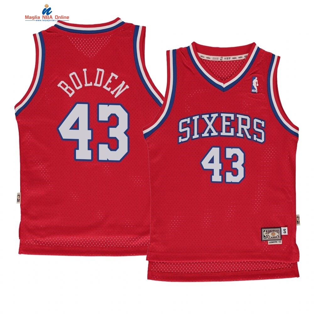 Maglia NBA Bambino Philadelphia Sixers #43 Jonah Bolden Rosso Hardwood Classics 1982-83 Acquista