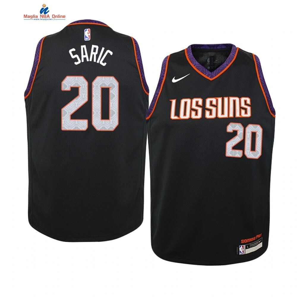 Maglia NBA Bambino Phoenix Suns #20 Dario Saric Nike Nero Città 2019-20 Acquista