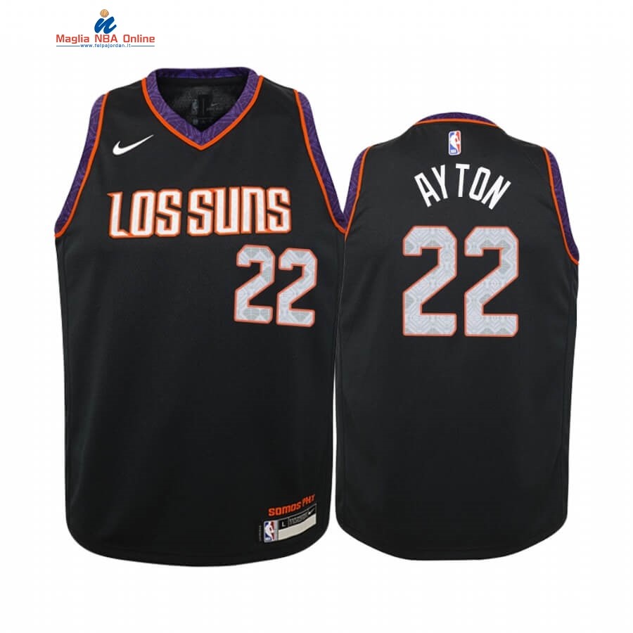 Maglia NBA Bambino Phoenix Suns #22 Deandre Ayton Nike Nero Città 2019-20 Acquista