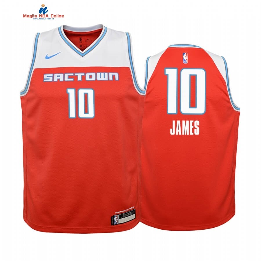 Maglia NBA Bambino Sacramento Kings #10 Justin James Nike Rosso Città 2019-20 Acquista