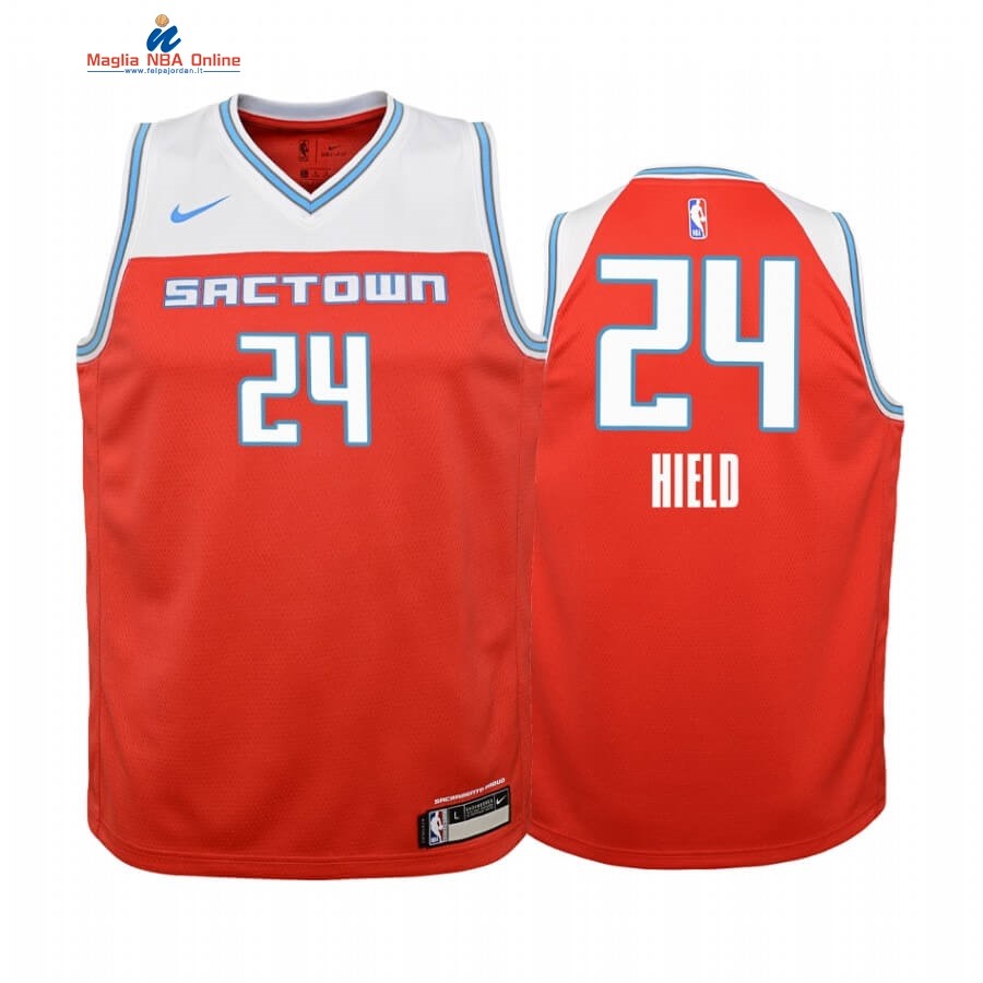 Maglia NBA Bambino Sacramento Kings #24 Buddy Hield Nike Rosso Città 2019-20 Acquista