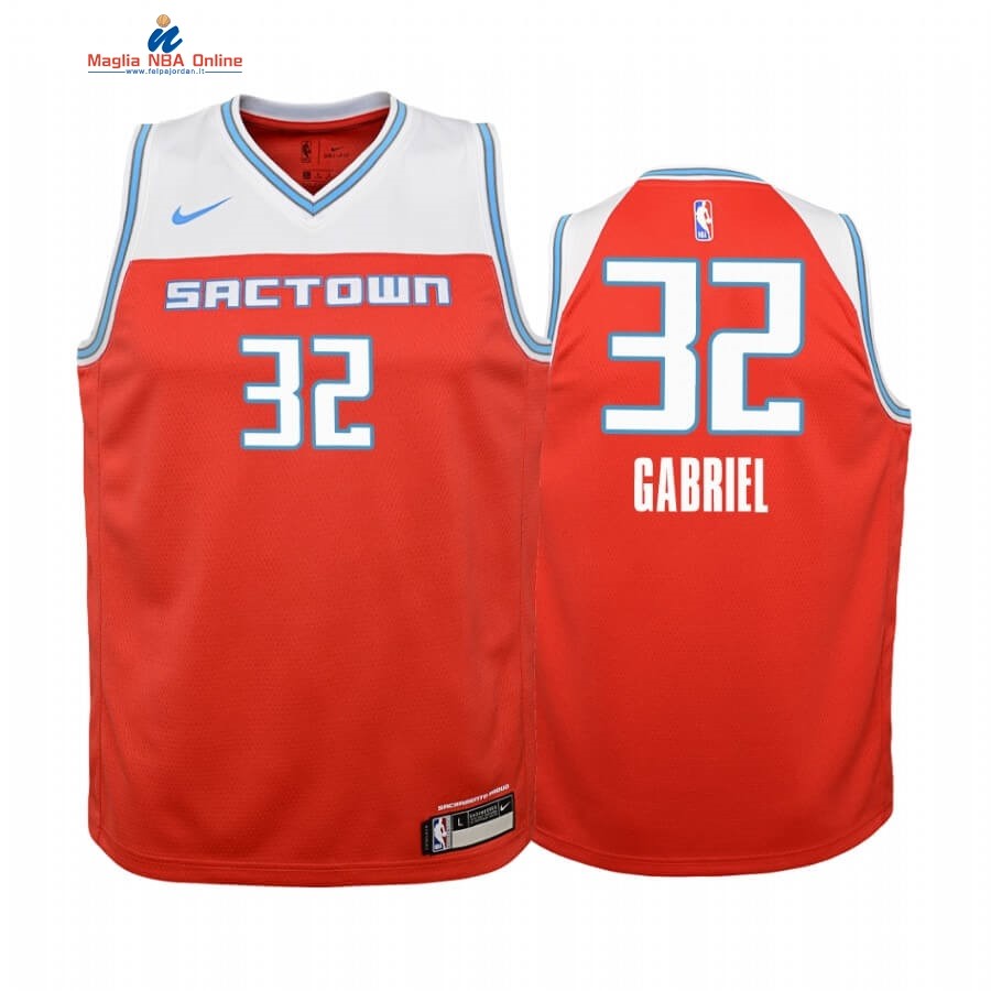 Maglia NBA Bambino Sacramento Kings #32 Wenyen Gabriel Nike Rosso Città 2019-20 Acquista