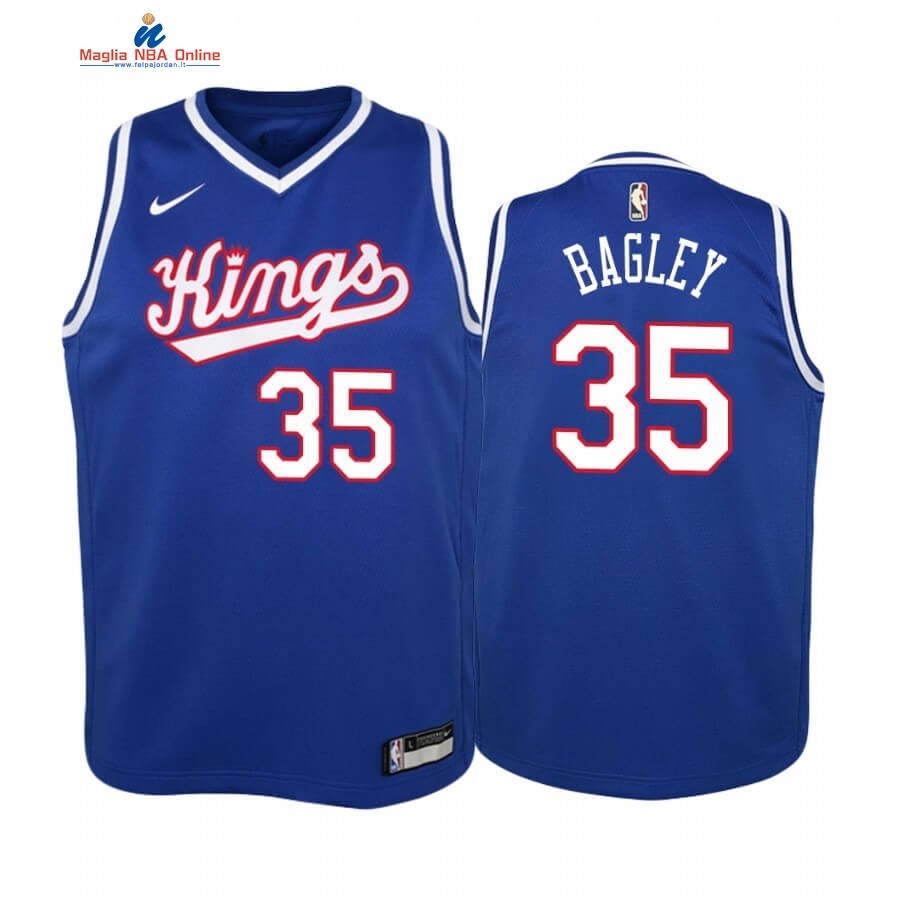 Maglia NBA Bambino Sacramento Kings #35 Marvin Bagley Blu Throwback Acquista