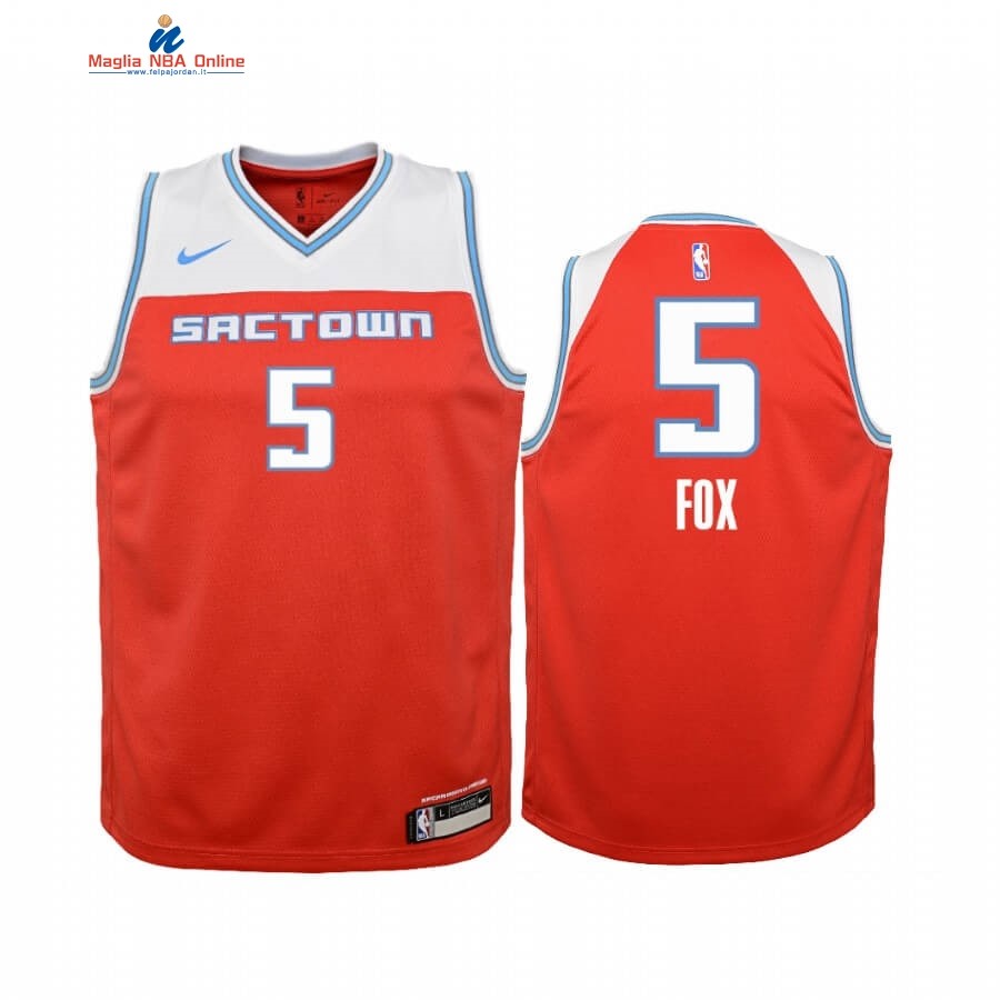 Maglia NBA Bambino Sacramento Kings #5 Adam Fox Nike Rosso Città 2019-20 Acquista
