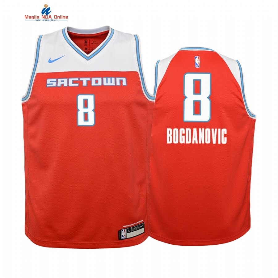Maglia NBA Bambino Sacramento Kings #8 Bogdan Bogdanovic Nike Rosso Città 2019-20 Acquista
