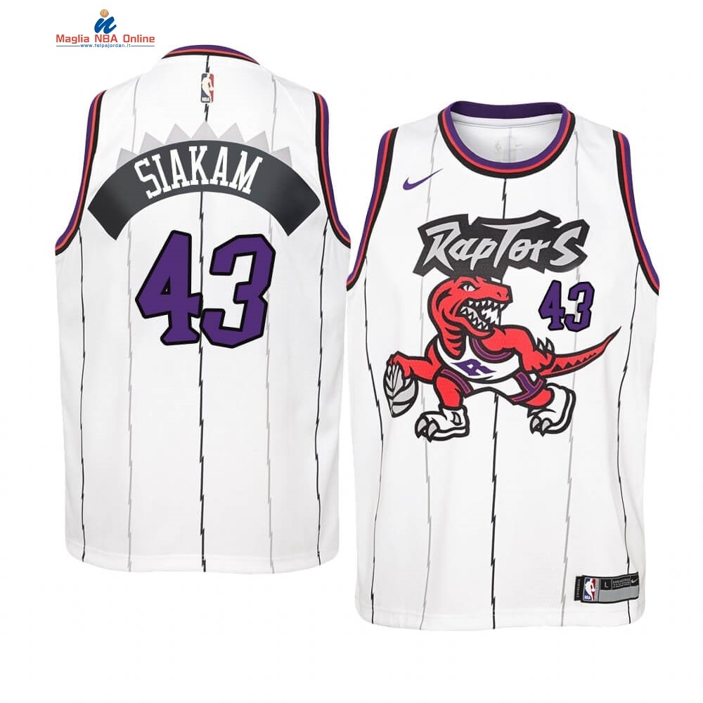 Maglia NBA Bambino Toronto Raptors #43 Pascal Siakam Bianco Hardwood Classics Acquista