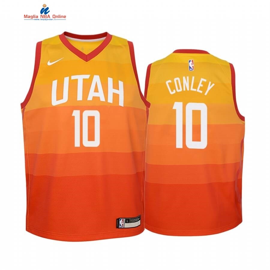 Maglia NBA Bambino Utah Jazz #10 Mike Conley Nike Giallo Ciuda 2019-20 Acquista