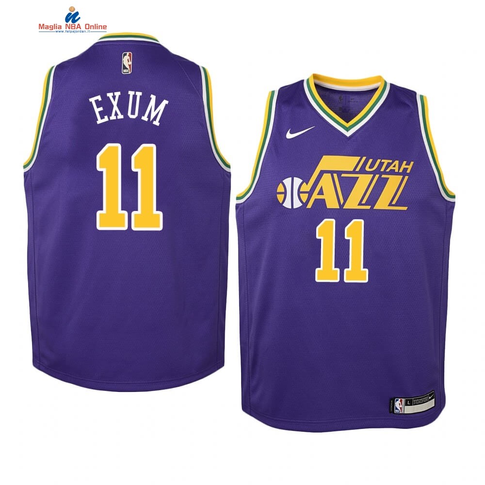 Maglia NBA Bambino Utah Jazz #11 Dante Exum Porpora Hardwood Classics Acquista