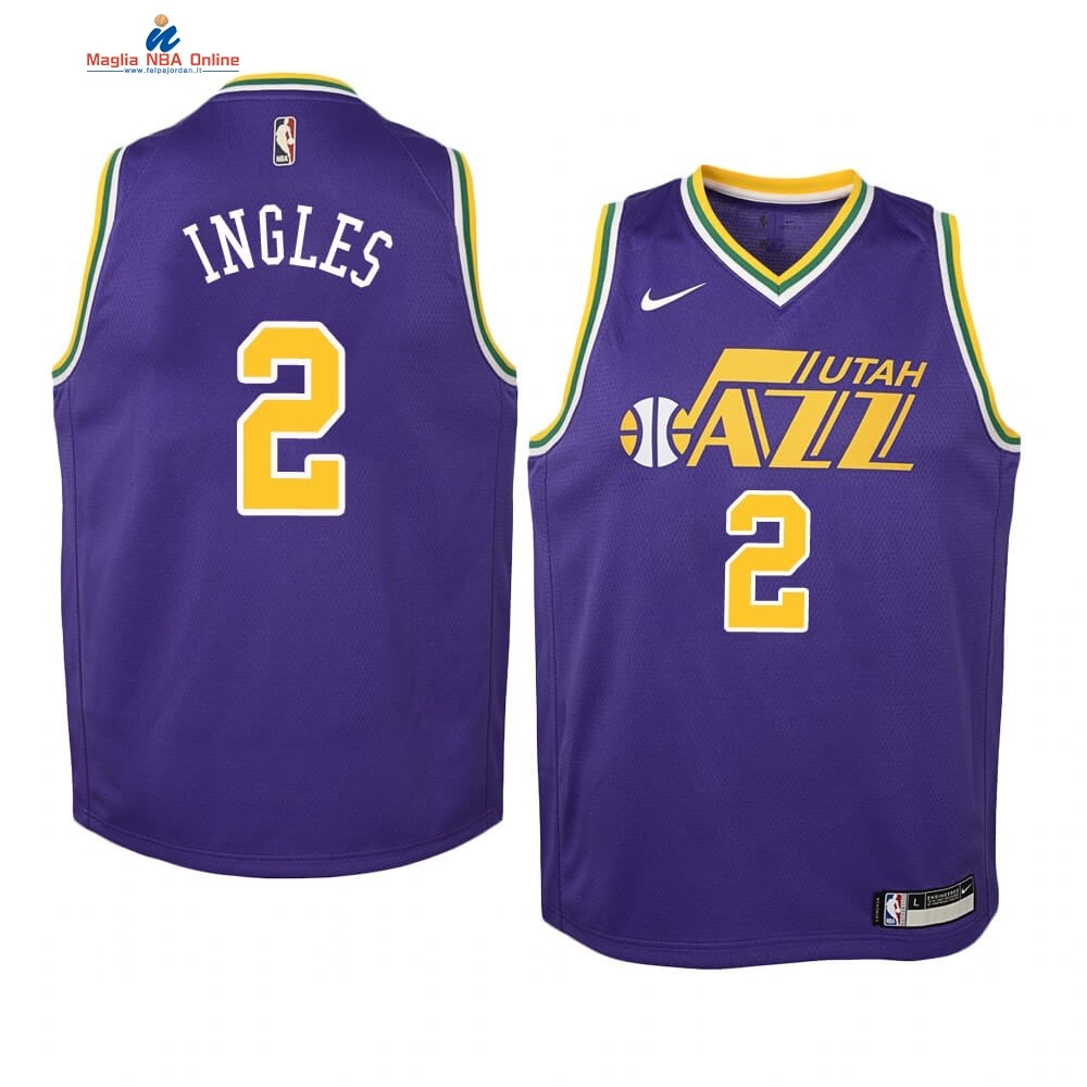 Maglia NBA Bambino Utah Jazz #2 Joe Ingles Porpora Hardwood Classics Acquista