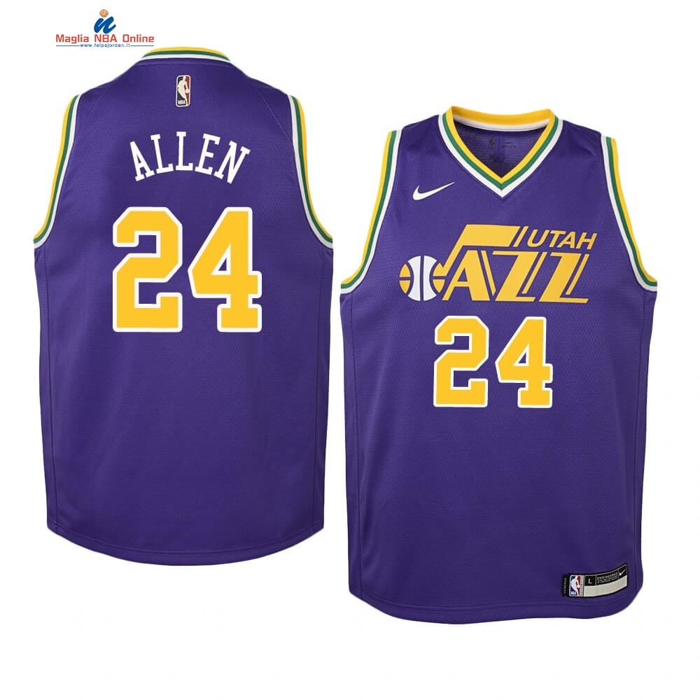 Maglia NBA Bambino Utah Jazz #24 Grayson Allen Porpora Hardwood Classics Acquista