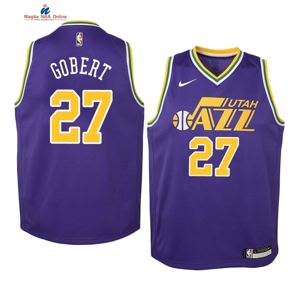 Maglia NBA Bambino Utah Jazz #27 Rudy Gobert Porpora Hardwood Classics Acquista