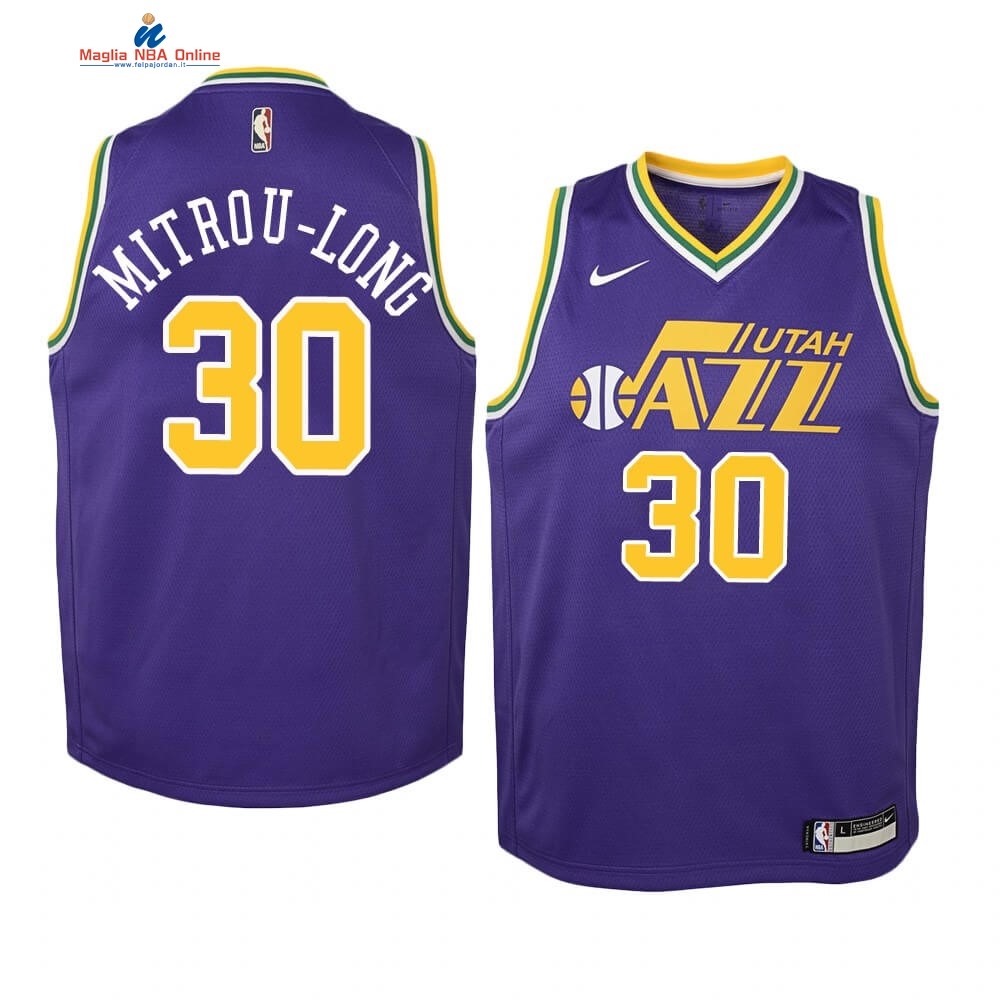 Maglia NBA Bambino Utah Jazz #30 Naz Mitrou-Long Porpora Hardwood Classics Acquista