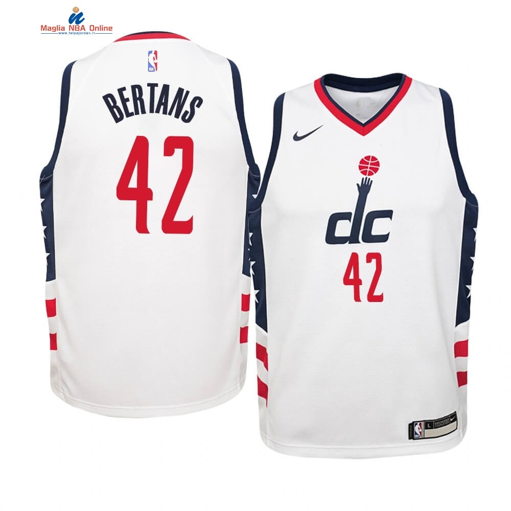 Maglia NBA Bambino Washington Wizards #42 Davis Bertans Nike Bianco Città 2019-20 Acquista