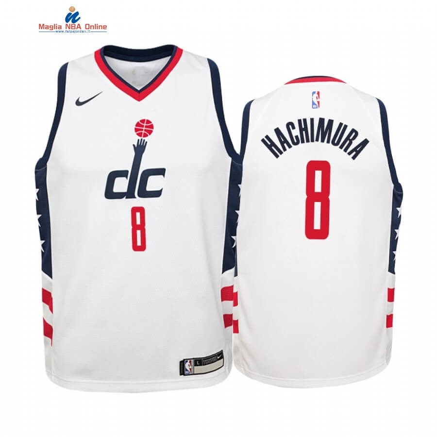 Maglia NBA Bambino Washington Wizards #8 Rui Hachimura Nike Bianco Città 2019-20 Acquista