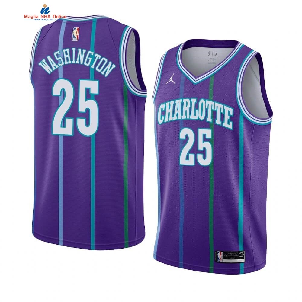 Maglia NBA Charlotte Hornets #25 P.J. Washington Porpora Hardwood Classics Acquista