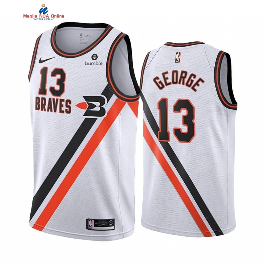 Maglia NBA Earned Edition Los Angeles Clippers #13 Paul George Bianco 2019-20 Acquista