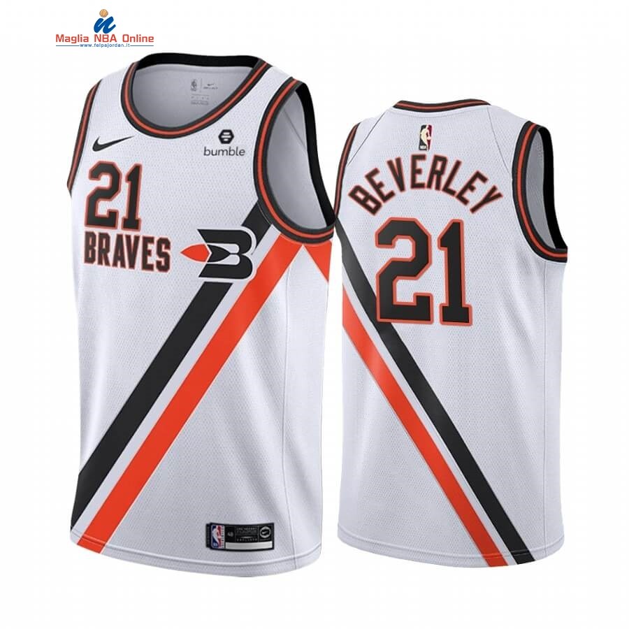 Maglia NBA Earned Edition Los Angeles Clippers #21 Patrick Beverley Bianco 2019-20 Acquista